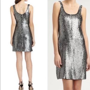 Rebecca Taylor Sequin Tank Club Dress Antique Silver NWT
